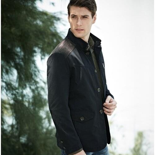 2020 spring fashion business men casual blazer long sleeves single breasted cotton outfit blouse tops contrast color outfit M-3X