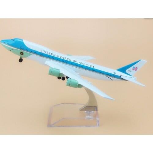 United States Air force one B747-200 Airlines plane model 16cm Mens Toy Birthday gift Metal Free Shipping