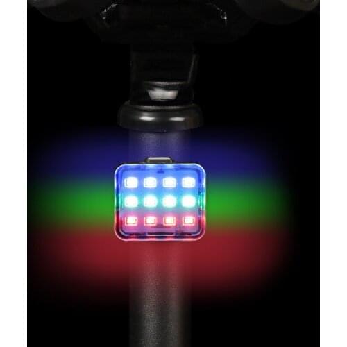 MTB Bicycle Taillight USB Rechargeable Bike Colorful Rear Light Safety Back Lamp Riding Warning Saddle Rear LED N025