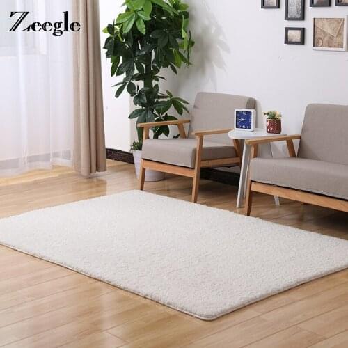 Zeegle Shaggy Soft Carpet For Living Room Chair Floor Mat Anti-skid Kids Bedroom Carpet Washable Bath Mats Door Rugs