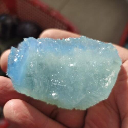 1pcs Beautiful 100% sea sapphire raw stone &natural aquamarine crystal reiki healing