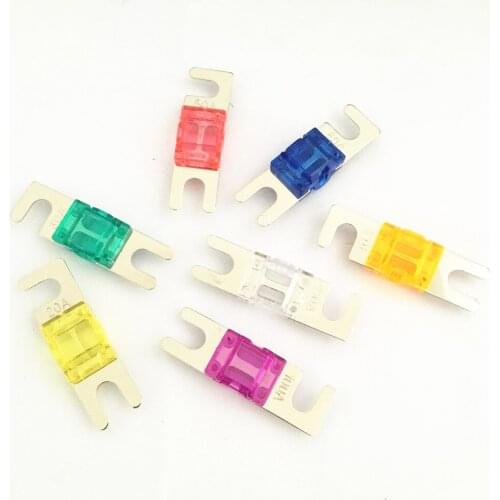 100PCS 100A 80A 60A 50A 40A 20A Nickel Plated Car Audio Auto Blade AFS Fuse MINI ANL Fuse