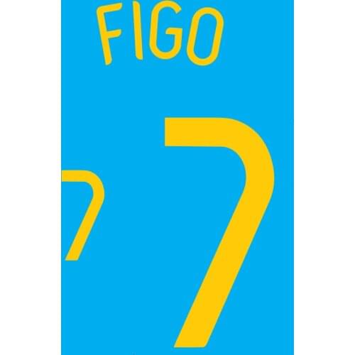2006 Portugal #7 Figo Nameset #17 C.Ronaldo Printing Soccer Patch Badge