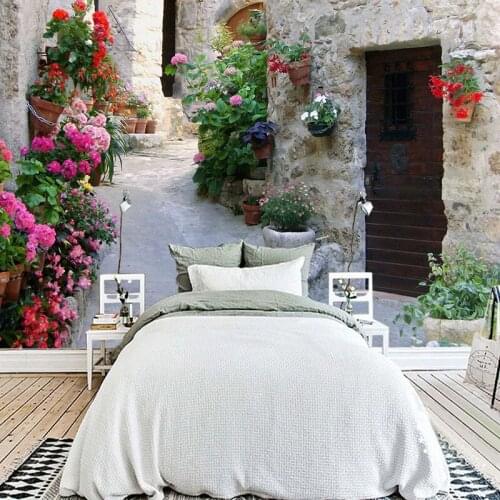 European Style 3D Stereo Street Mural Wallpaper Living Room Restaurant Background Wall Painting Non-Woven Fresco Papel De Parede