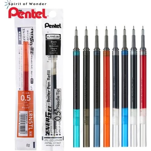 6Pcs Pentel color quick-drying gel refill LRN5-0.5mm large capacity, suitable for a variety of models and colors can be selected