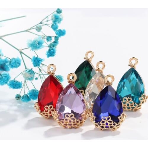 Drop Pendant Flower Hollow Bottom Earring Making Accessories Jewelry Decorations Rhinestone With Holes Bracelet Crafts