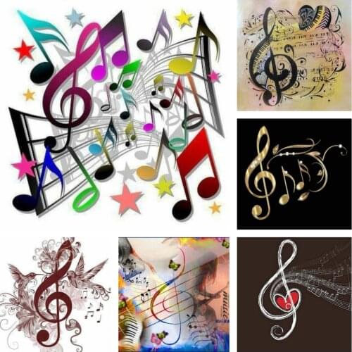 5D Diy Diamond Painting Diamond Cross Stitch Music Notes Music Lovers Crafts Digital Embroidery Painting Room Decoration Gifts