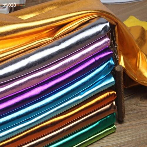 Glossy Decoration Fabric Stretch Shiny Gold Foil Bronzing Spandex For DIY Stage Cosplay Costume Dress 50cm*150cm