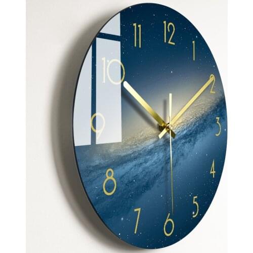 Bedroom Glass Wall Clock Nordic Large Modern Kitchen Wall Clocks Thick Watches Novelty Living Room Watch Home Decor 35X35 CM