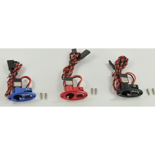 Miracle CNC Aluminum Alloy Heavy Duty Single Power Switch Witch Futaba JR Cable For RC Airplane Models
