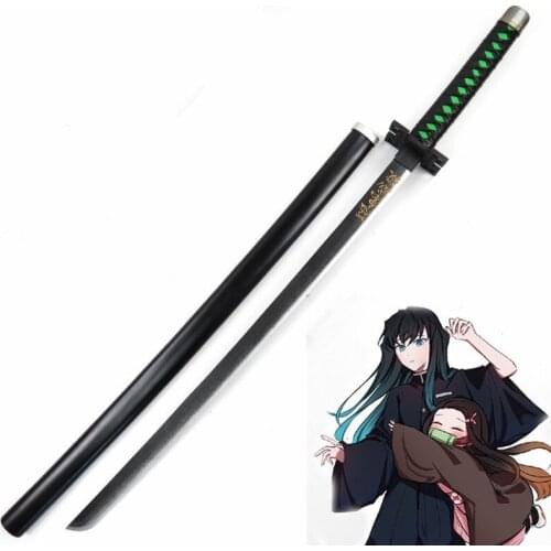 Demon Slayer Kimetsu No Yaiba Tokitou Muichirou Wooden Sword Cosplay Prop Weapons Samurai Katana Replica Sword Halloween Props