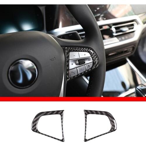 For BMW 3 Series G20 G28 2020-21 Car interior real carbon fiber door cup holder panel cover trim accessories（Soft carbon fiber