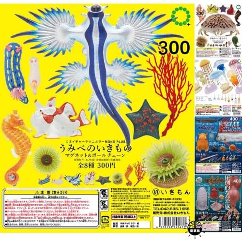 Primary Color Atlas Neritic Organisms Gacha Toys Aplysia Starfish Coral Sea Horse Sea Angel Sea Anemone Action Figure Toys