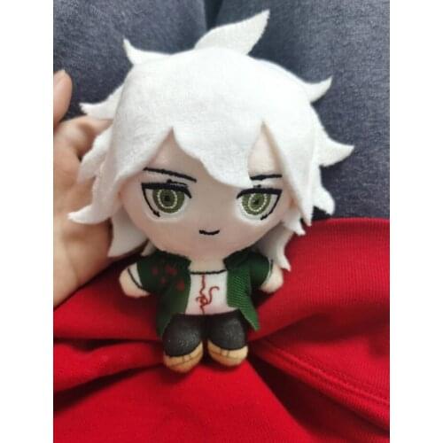 Hot Anime Danganronpa Dangan Ronpa Nagito Komaeda Cute Soft Plush Dolls Keychain Pendant Toy Cartoon Keyring Cosplay Xmas Gifts