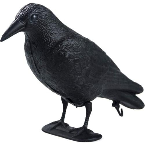 Bird Pest Fake Bird Hunting Realistic Outdoors Scarecrow Hunting Accessories Convenient Hunting Decoys Black Plastic Crow Garden