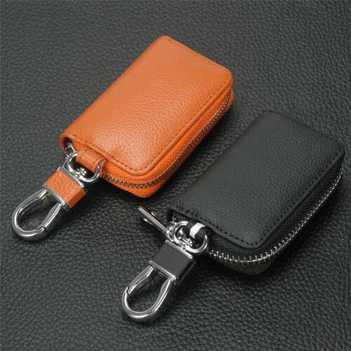 Kutery Leather Car Key Wallets For Peugeot 407 Kia Ford Focus Toyota Hyundai BYD Starline Volvo Xc70 Car Key Case Bag