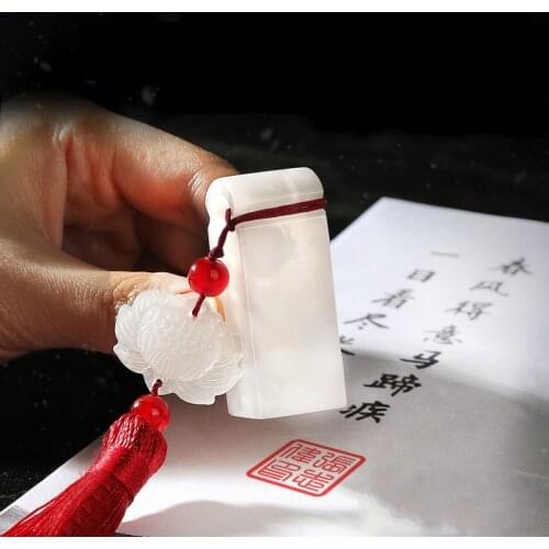 Stone Personal Clear Stamps Artist Painting Calligraphy Clear Stamp with High Grade Chinese Name Gift Seal White Carving Seal