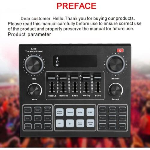 V9 Audio Sound Card Set Sound Adapter Household Live Broadcast Bluetooth Computer Accessories for Phone Computer