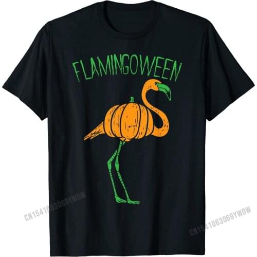 Flamingoween Flamingo Pumpkin Halloween Costume Bird Lover T-Shirt Cotton Male Top T-shirts Funny Tops T Shirt Family Classic