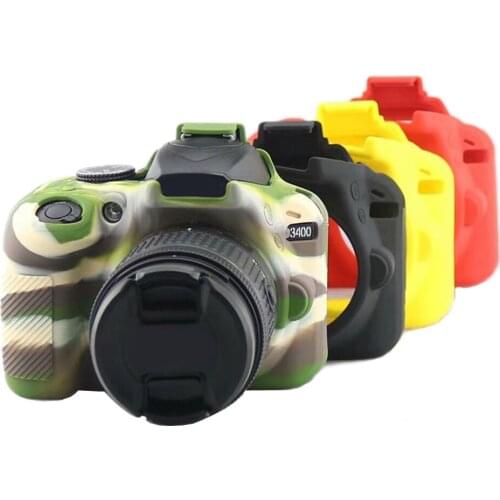 Soft D3400 Camera Silicone Case Camera Bag For Nikon D3400 Rubber Protective Case Cover Skin Red Black Yellow Camouflage