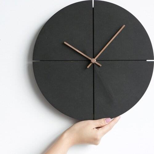 Wooden Wall Clock Nordic Minimalist Wood Clocks Living Room Personality Household Watches Silent Wall Bell Home Decor