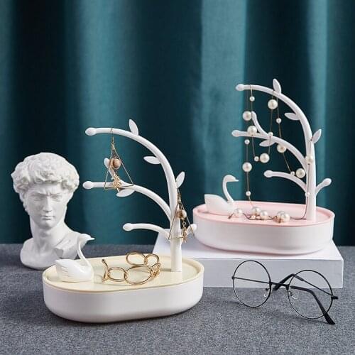 New Arrivals Nordic decoración hogar Plastic Jewelry Box Cosmetic Organizer Ring Rack Earrings Necklace Display Makeup Organizer