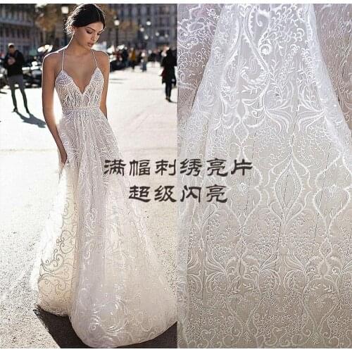 Wholesale polyester african lace fabrics embroidery designs for lace wedding dress 5 yards/lots