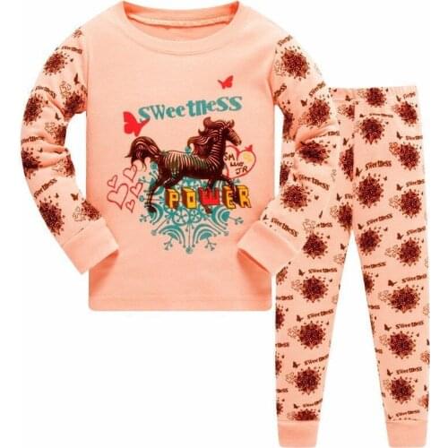 Jumping Meters New Arrival Long Sleeve Pyjamas Animals Print horse Kids Outfits For Autumn Spring Kids Clothes Home Clothes