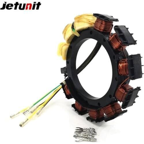 Outboard Stator For Mercury 1998-2005(20HP-2Cyl) 2002-2005(30 & 40HP - 3Cyl)Manual Start,4-Stroke,Bullet Connectors（16amp