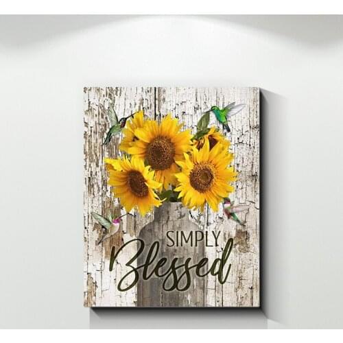 Rustic Poster Sunflower Field Landscape Painting On Canvas Prints Modern Wall Art Living Room No Frame Picture Home Decoration