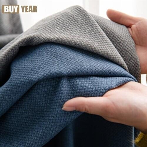 Simple Linen Curtains for Living Room Bedroom Window Balcony Kitchen Blackout Solid Color Fabric Custom Stitching