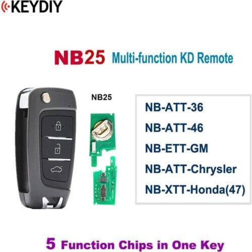 KEYDIY5Pcs NB25 Multi-functional 3 Button Universal KD Remote Control for KD900 KD900+URG200 KD-X2 All Function Chips in One Key