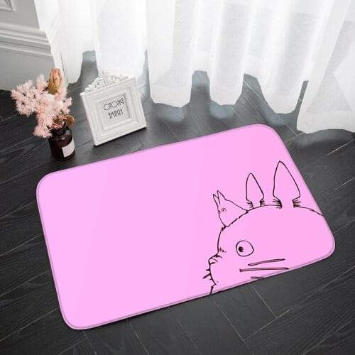 Pink Cartoon Totoro Entrance Door Mat Home Living Room Rugs Indoor Hallway Welcome Anti-Slip Cotton Area Carpet In The Bedroom