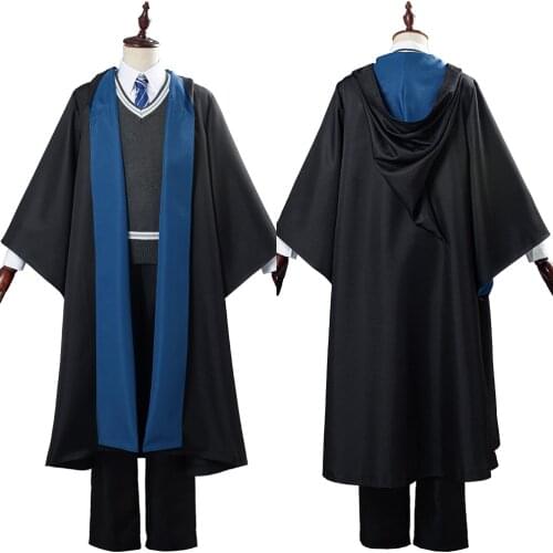 School Uniform Cosplay Costume Ravenclaw Robe Cloak Outfits Halloween Carnival Costumes for Men