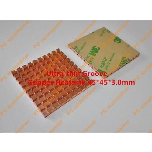 Ultra-thin Groove Copper Heatsink Thermal Pad Pure Copper North and South Bridge Router Notebook Radiator 45*45*3.0mm Copper