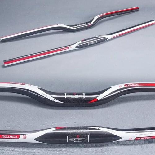 TOMTOU Glossy Red UD Carbon Fiber Bicycle Rser or Flat Handlebar MTB Bike Accessories 31.8*600/620/640/660/680/700/720/740/760mm