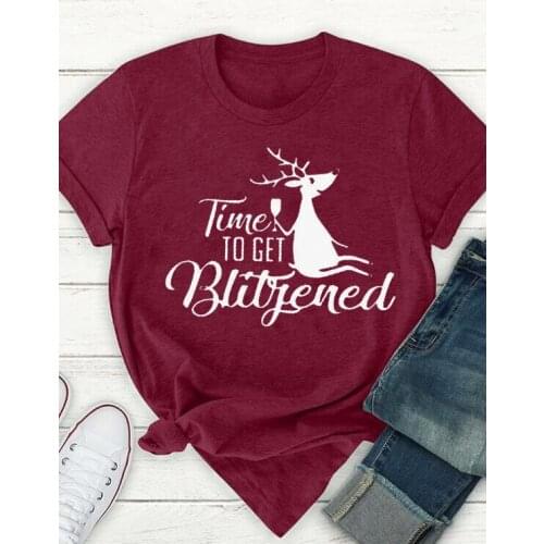 Funny Merry Christmas Holiday Gift Tops stylish Outfits Time to get Graphic T-Shirt Casual Short Sleeve Tumblr Tee