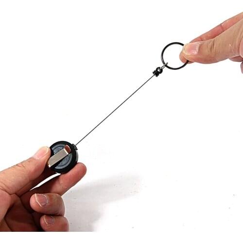 Retractable Pull Badge Reel metal + ABS Lanyard Name Tag Card Badge Holder Reels Recoil Belt Key Ring Chain Clips