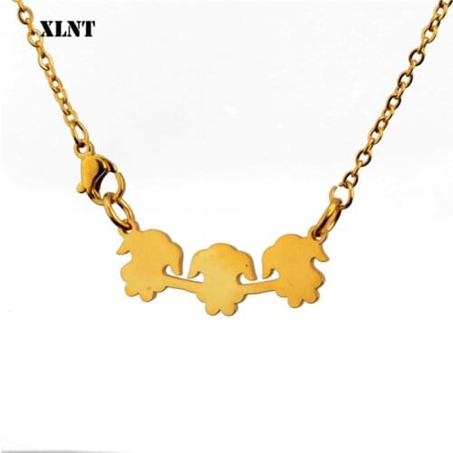 XLNT Personalized Stainless Steel Boy Girl Kids Pendant Necklace Women Child Necklace Family Jewelry