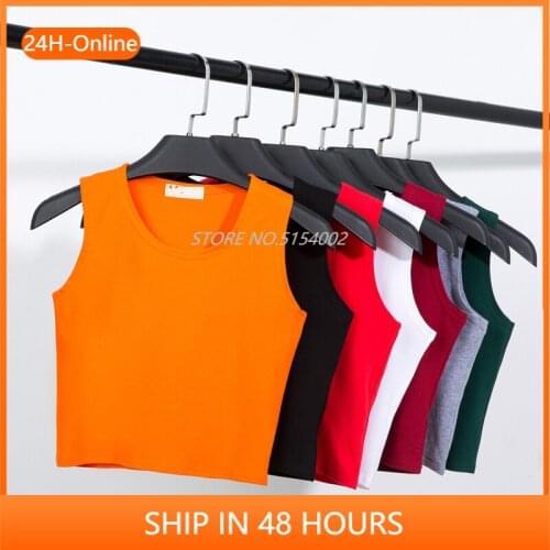 2020 Fashion New Summer Style Women Cotton Tank Top for Ladies Multicolor Casual Tops Sleeveless Crop Tank Top Camisole 14 Color