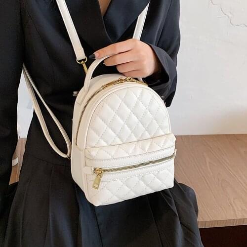 Female Pu Leather Mini Backpacks for Girls Tide Small Backpack Women Ins Style School Bag 2020 New College Designer High Quality