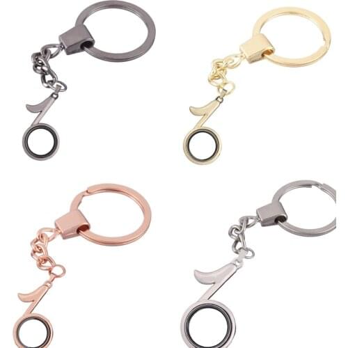 1pcs Musical note no crystal Floating charms Alloy Plain Locket Keychain DIY Magnetic twist living memory Glass locket Key ring
