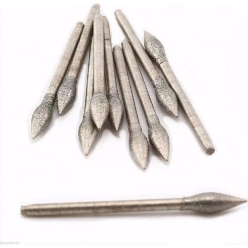 10Pcs 1mm- 6mm Torch Cylinder Diamond Grinding Mounted Points Burs Rotary Tools ILOVETOOL