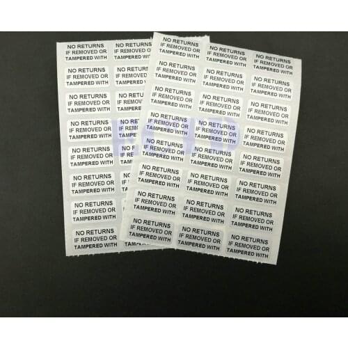 1000pcs Warranty Sticker No Return If Removed Or Tempered With 0.78x0.39" ( 20x10mm ) Security Seal Tamper Proof Stickers
