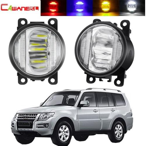2in1 Fog Light + Daytime Running Lamp For Mitsubishi Pajero IV V8_W V9_W 2007-2012 Car Front Bumper Fog Light Assembly DRL 12V
