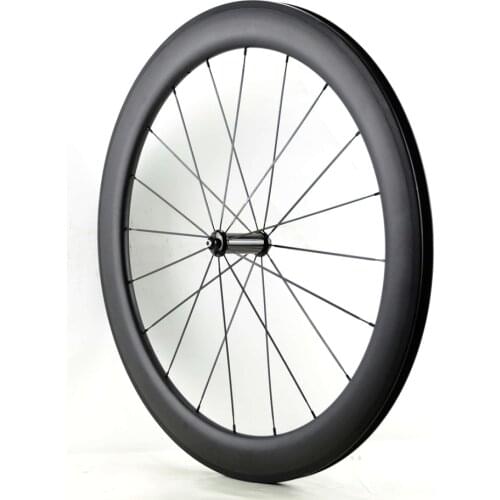 700C full carbon front wheels 60mm depth 25mm width clincher/Tubular Road bike carbon front wheelset with 3K matte finish