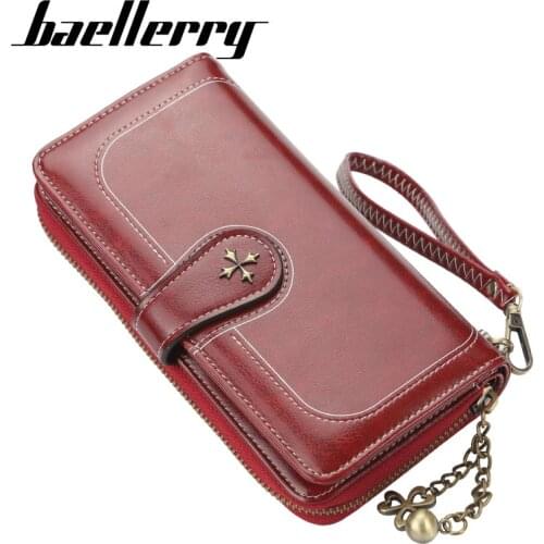 Baellerry New Style Clover of Four Leaves Multi-Function Womens Wallet Fashion Buckle Wallet Korean-Style Phone Bag