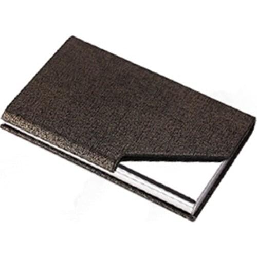 Stainless Steel PU Business Card Holder Box Women Men Portable ID Credit Cards Case Aluminum Alloy CAN CUSTOM LOGO 96*65*13mm