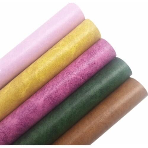 Two tones Waxy Faux Leather Vinyl Fabric Sheet Felt Backing Synthetic Leather Faux Vinil For Bows Earrings DIY A4 SIZE R076A