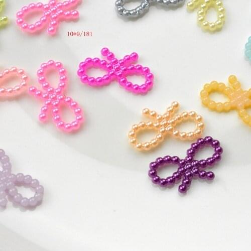FLTMRH 30pcs10mm Butterfly Bowknot Flat Back Half Imi tation Pearl Beads Beads For Diy Jewelry Making